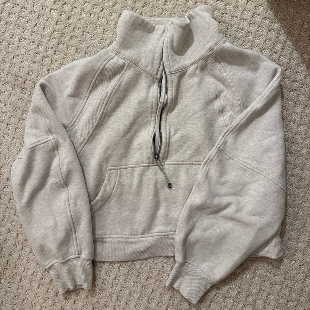 lululemon athletica Light Gray Half-Zip Pullover Sweatshirt